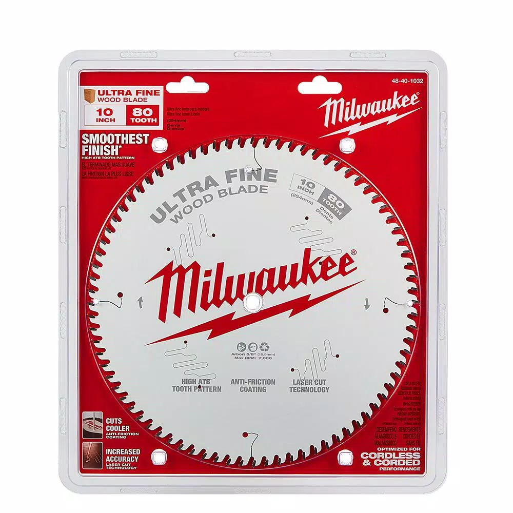 Saw Blades Milwaukee 10 In. X 80-Tooth Ultra Fine Finish Circular Saw Blade 6 Saw Blades Milwaukee 10 In. X 80-Tooth Ultra Fine Finish Circular Saw Blade - Image 4