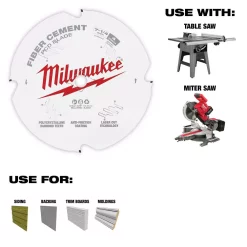 Saw Blades Milwaukee 7-1/4 In. X 4-ToothPolycrystalline Diamond (PCD) Tipped Fiber Cement Cutting Saw Blade
