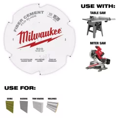 Saw Blades Milwaukee 10 In. X 6-Tooth Polycrystalline Diamond (PCD) Tipped Fiber Cement Cutting Saw Blade -Deals Power Tool Accessories Store milwaukee circular saw blades 48 40 7010 c3 1000