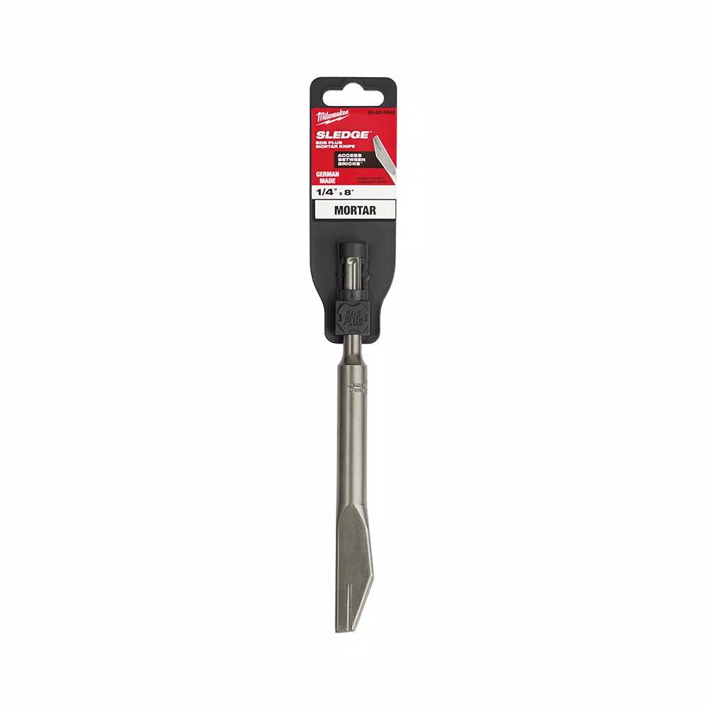 Drill Attachments Milwaukee 1/4 In. X 8 In. SDS-Plus SLEDGE Steel Sledge Mortar Knife Chisel Bit 3 Drill Attachments Milwaukee 1/4 In. X 8 In. SDS-Plus SLEDGE Steel Sledge Mortar Knife Chisel Bit