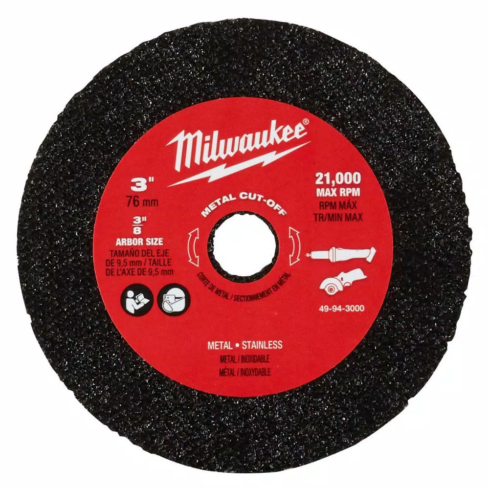 Abrasives Milwaukee 3 In. Metal Cut Off Wheel (3-Pack) 4 Abrasives Milwaukee 3 In. Metal Cut Off Wheel (3-Pack) - Image 2