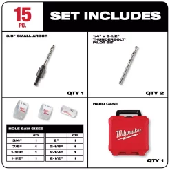 Drill Bits Milwaukee 15-Piece General-Purpose Hole Dozer Hole Saw Kit 10 Drill Bits Milwaukee 15-Piece General-Purpose Hole Dozer Hole Saw Kit -Deals Power Tool Accessories Store milwaukee hole saws 49 22 4027 e1 1000