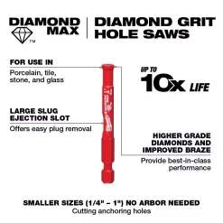 Drill Bits Milwaukee Diamond MAX Hole Saw Set (3-Piece) -Deals Power Tool Accessories Store milwaukee hole saws 49 56 0500 a0 1000