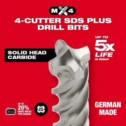 Drill Bits Milwaukee 7/8 In. X 18 In. MX4 Carbide SDS-Plus Bit -Deals Power Tool Accessories Store milwaukee masonry drill bits 48 20 8336 a0 1000