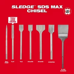 Drill Bits Milwaukee 1 In. X 16 In. SDS-Max SLEDGE Steel Flat Chisel Bit -Deals Power Tool Accessories Store milwaukee masonry drill bits 48 62 4252 1d 1000