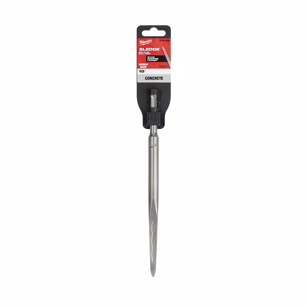 Drill Bits Milwaukee 10 In. SDS-Plus SLEDGE Steel Demo Bull Point Chisel 3 Drill Bits Milwaukee 10 In. SDS-Plus SLEDGE Steel Demo Bull Point Chisel