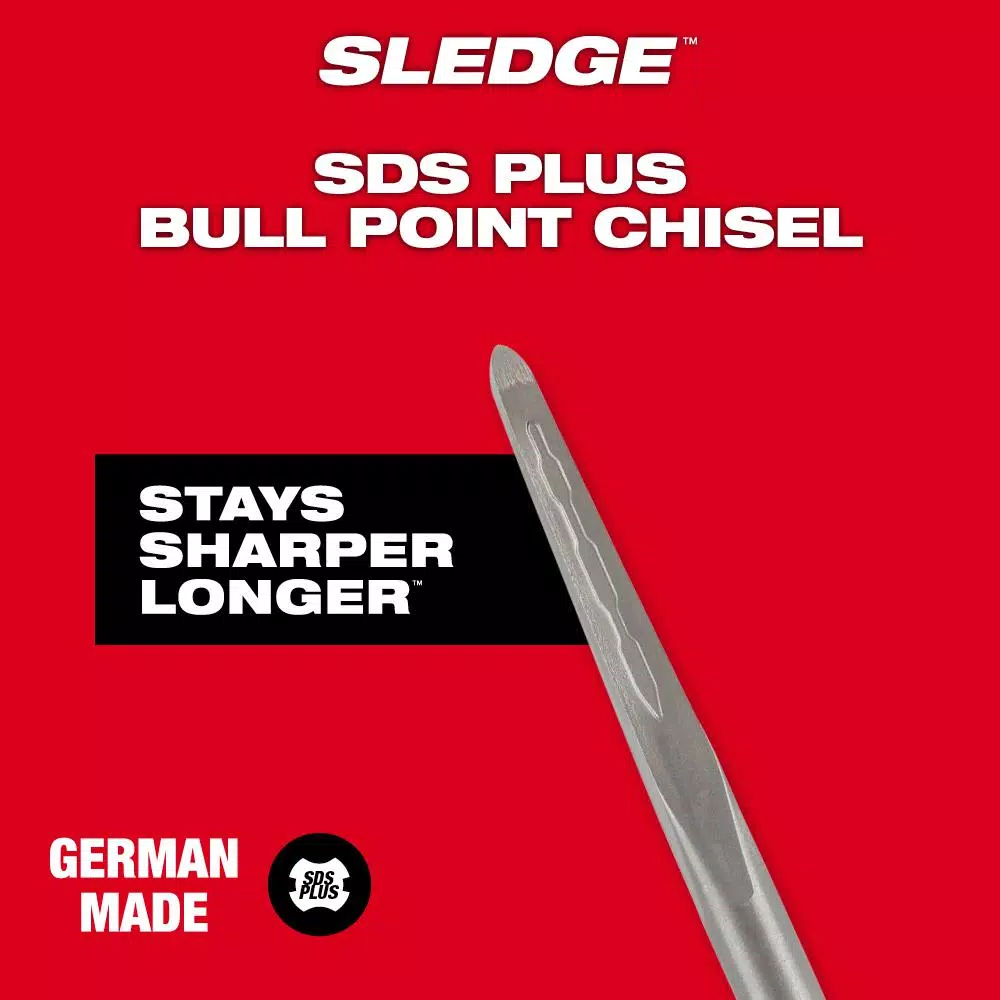 Drill Bits Milwaukee 10 In. SDS-Plus SLEDGE Steel Demo Bull Point Chisel 6 Drill Bits Milwaukee 10 In. SDS-Plus SLEDGE Steel Demo Bull Point Chisel - Image 4