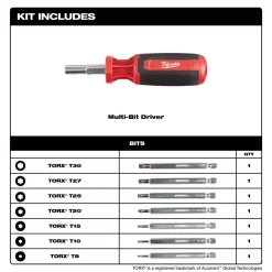 Screwdrivers & Nut Drivers Milwaukee 9-in-1 Torx Drive Multi-Bit Screwdriver -Deals Power Tool Accessories Store milwaukee multi bit screwdrivers 48 22 2133 40 1000