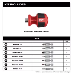 Screwdrivers & Nut Drivers Milwaukee 9-in-1 Square Drive Ratcheting Multi-Bit Screwdriver With 8-in-1 Compact Multi-Bit Screwdriver -Deals Power Tool Accessories Store milwaukee multi bit screwdrivers 48 22 2322 48 22 2130 40 1000