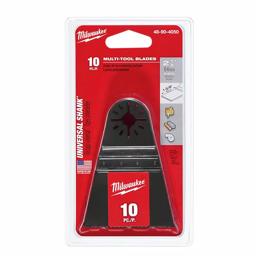 Oscillating Tool Attachments Milwaukee 2-1/2 In. Oscillating Tool Bi-Metal Cutting Blade For Wood And Metal (10-Pack) 3 Oscillating Tool Attachments Milwaukee 2-1/2 In. Oscillating Tool Bi-Metal Cutting Blade For Wood And Metal (10-Pack)