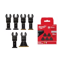 Oscillating Tool Attachments Milwaukee Oscillating Multi-Tool Blade Starter Kit With 3-1/2 In. Triangle Sandpaper Variety Pack (31-Piece)