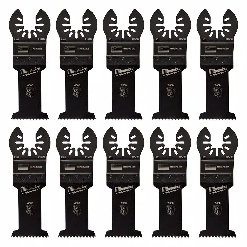 Oscillating Tool Attachments Milwaukee 1-3/8 In. High Carbon Steel Universal Fit Wood Cutting Oscillating Multi-Tool Blade (10-Pack) 3 Oscillating Tool Attachments Milwaukee 1-3/8 In. High Carbon Steel Universal Fit Wood Cutting Oscillating Multi-Tool Blade (10-Pack)