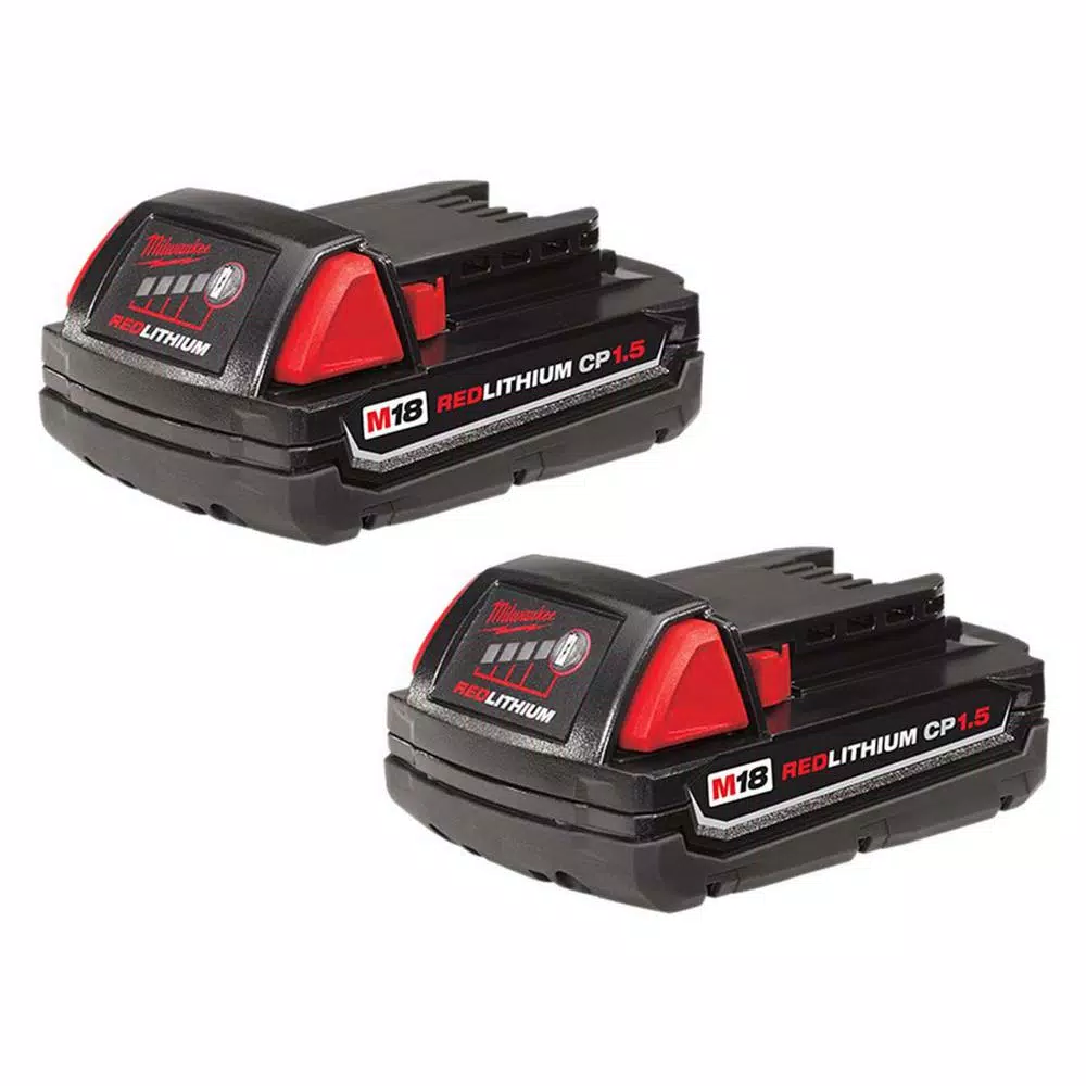 Power Tool Batteries Milwaukee M18 18-Volt Lithium-Ion Compact Battery Pack 1.5Ah (4-Pack) 3 Power Tool Batteries Milwaukee M18 18-Volt Lithium-Ion Compact Battery Pack 1.5Ah (4-Pack)