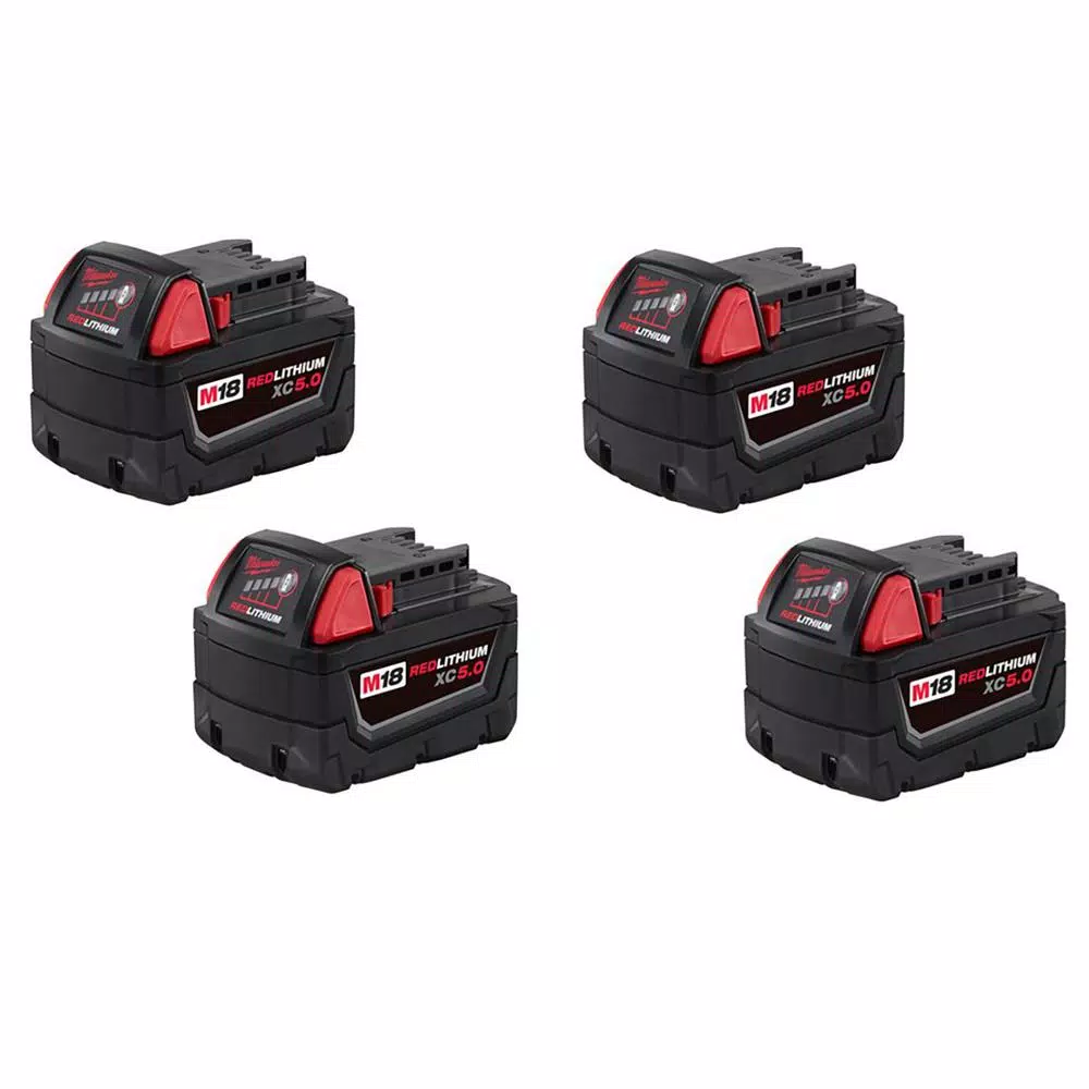 Power Tool Batteries Milwaukee M18 18-Volt Lithium-Ion XC Extended Capacity Battery Pack 5.0Ah (4-Pack) 7 Power Tool Batteries Milwaukee M18 18-Volt Lithium-Ion XC Extended Capacity Battery Pack 5.0Ah (4-Pack) - Image 5