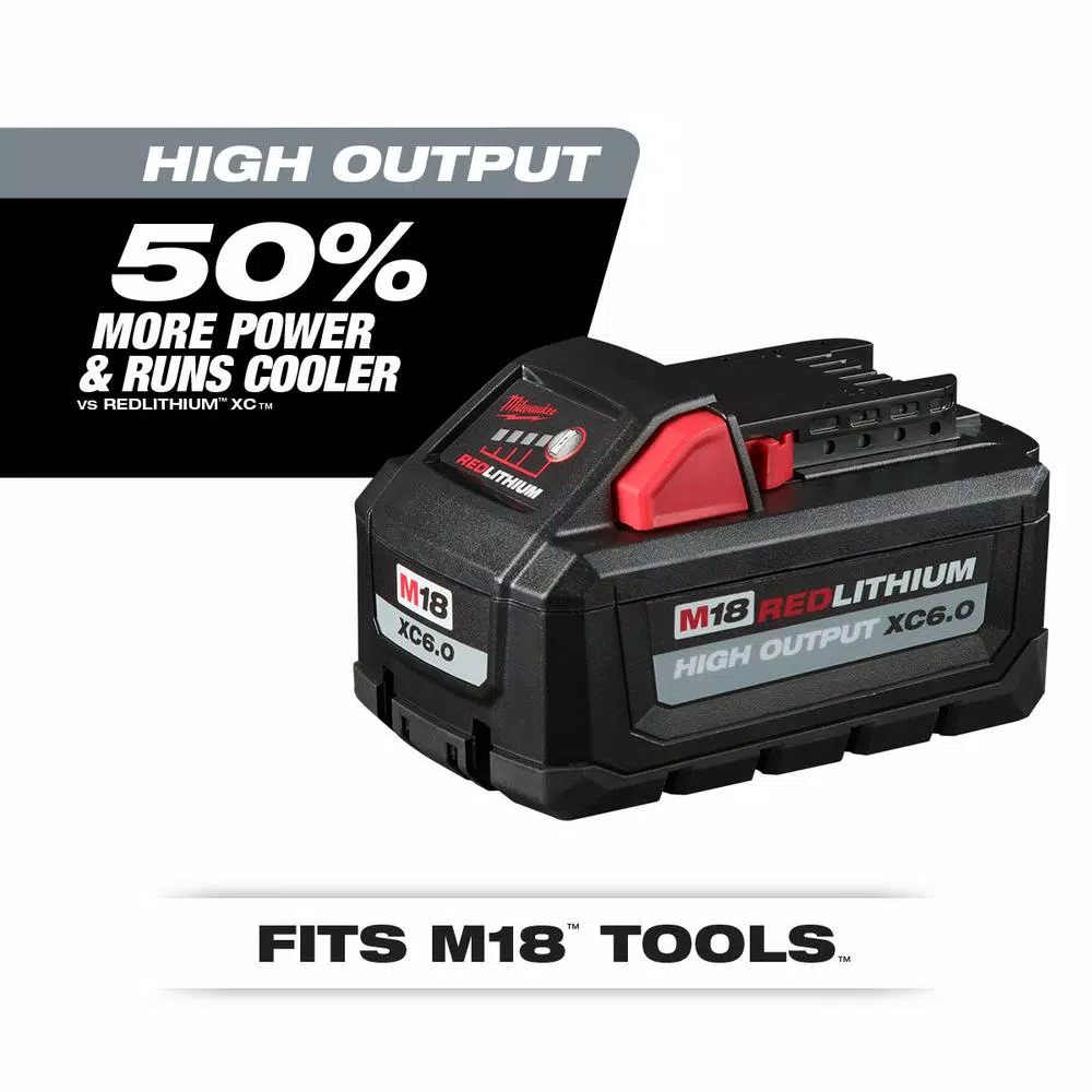 Power Tool Batteries Milwaukee M18 18-Volt Lithium-Ion High Output 6.0Ah Battery Pack (4-Pack) 4 Power Tool Batteries Milwaukee M18 18-Volt Lithium-Ion High Output 6.0Ah Battery Pack (4-Pack) - Image 2