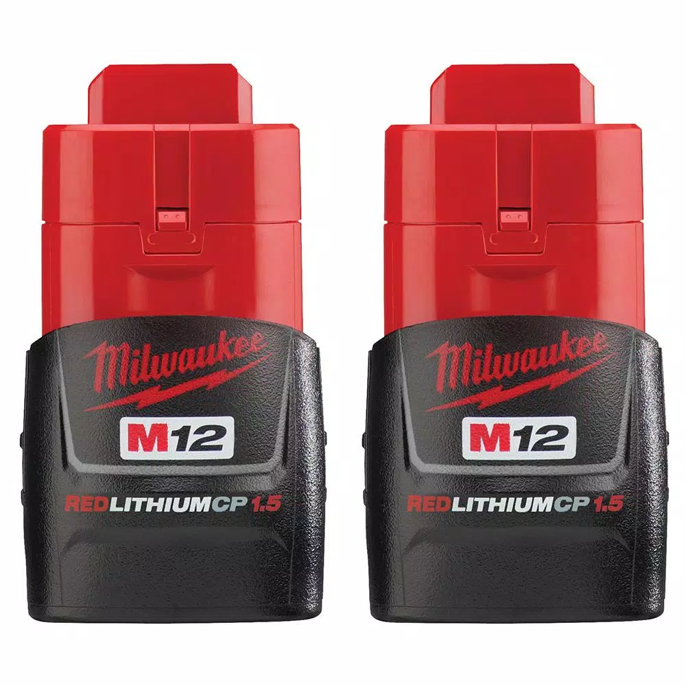Power Tool Batteries Milwaukee M12 12-Volt Lithium-Ion Compact Battery Pack 1.5Ah (2-Pack) 3 Power Tool Batteries Milwaukee M12 12-Volt Lithium-Ion Compact Battery Pack 1.5Ah (2-Pack)