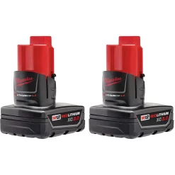 Power Tool Batteries Milwaukee M12 12-Volt Lithium-Ion XC Extended Capacity 3.0 Ah Battery Pack (2-Pack)