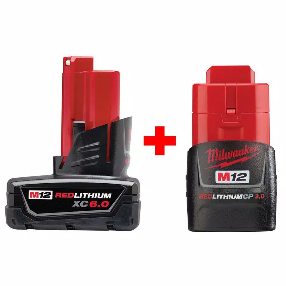 Power Tool Batteries Milwaukee M12 12-Volt Lithium-Ion Extended Capacity Battery Pack Combo W/ 6.0Ah And 3.0Ah Batteries 3 Power Tool Batteries Milwaukee M12 12-Volt Lithium-Ion Extended Capacity Battery Pack Combo W/ 6.0Ah And 3.0Ah Batteries