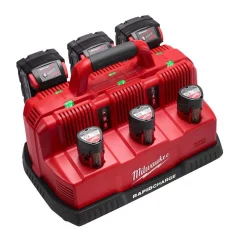 Power Tool Battery Chargers Milwaukee M12 And M18 12-Volt/18-Volt Lithium-Ion Multi-Voltage 6-Port Sequential Rapid Battery Charger (3 M12 And 3 M18 Ports) -Deals Power Tool Accessories Store milwaukee power tool battery chargers 48 59 1807 4f 1000