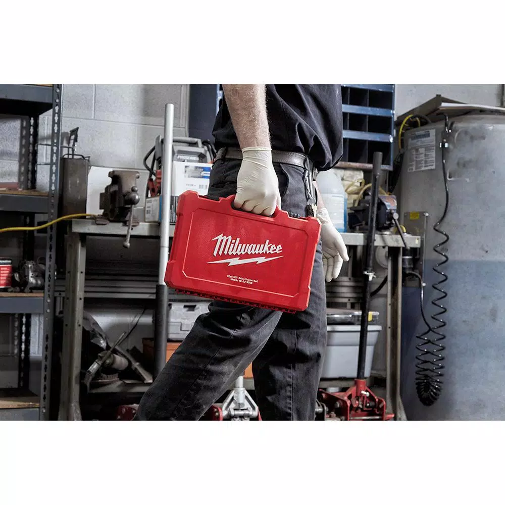 Hand Tool Sets Milwaukee 3/8 In. And 1/2 In. Drive SAE/Metric Ratchet And Socket Mechanics Tool Set (103-Piece) 8 Hand Tool Sets Milwaukee 3/8 In. And 1/2 In. Drive SAE/Metric Ratchet And Socket Mechanics Tool Set (103-Piece) - Image 6