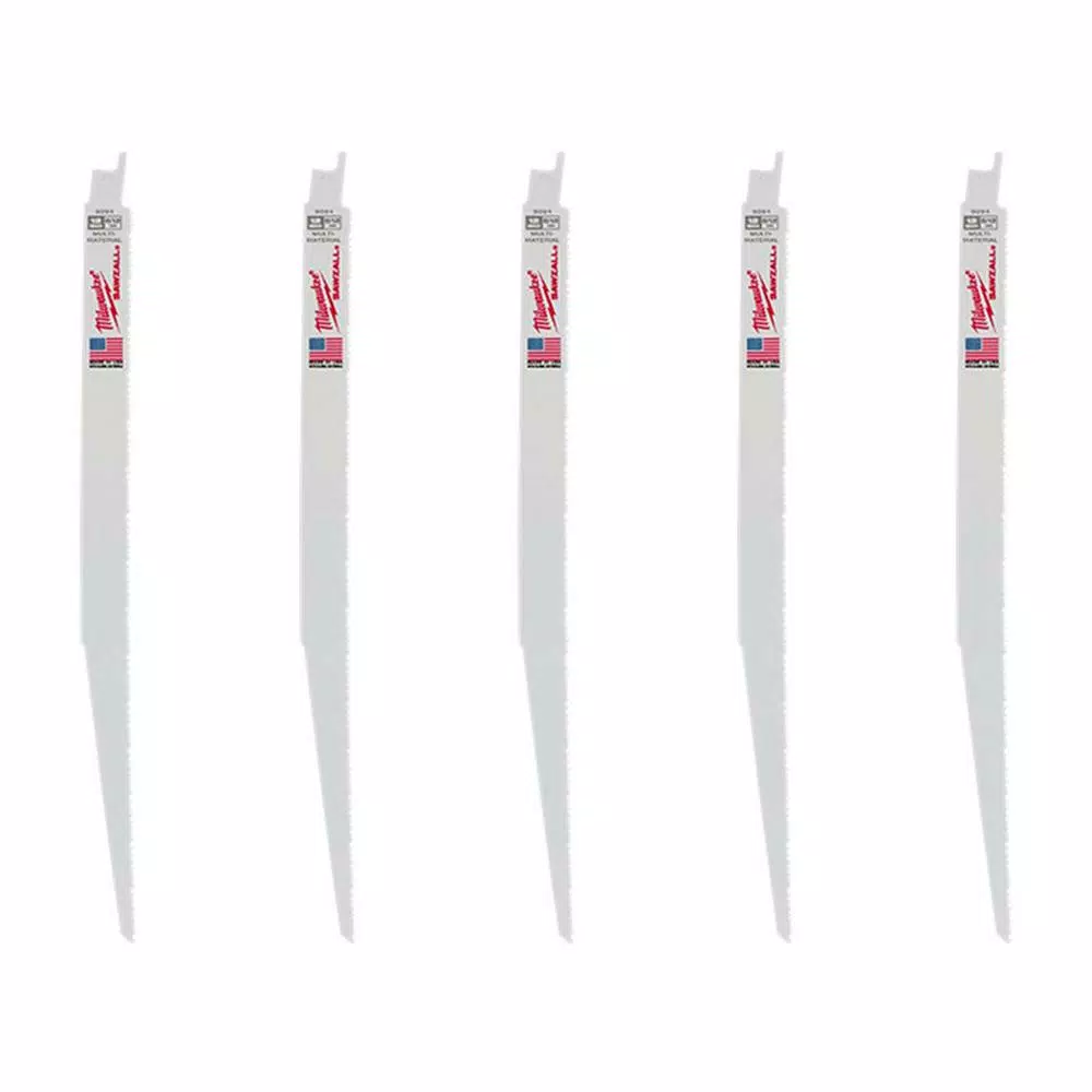 Milwaukee 12 In. 8/12 TPI. Multi-Material Cutting SAWZALL Reciprocating Saw Blades (5-Pack) 3 Milwaukee 12 In. 8/12 TPI. Multi-Material Cutting SAWZALL Reciprocating Saw Blades (5-Pack)