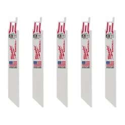Milwaukee 6 In. 14 Teeth Per In. Medium Metal Cutting SAWZALL Reciprocating Saw Blades (5 Pack)
