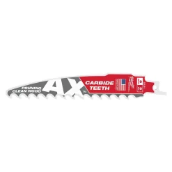 Saw Blades Milwaukee 6 In. 3 TPI Pruning Carbide Teeth Wood Cutting SAWZALL Reciprocating Saw Blade