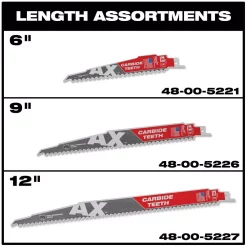 Saw Blades Milwaukee SAWZALL Demolition Wood And Metal Cutting Reciprocating Saw Blade Set (13-Piece) W/ 9 In. AX Carbide Teeth Blade 20 Saw Blades Milwaukee SAWZALL Demolition Wood And Metal Cutting Reciprocating Saw Blade Set (13-Piece) W/ 9 In. AX Carbide Teeth Blade -Deals Power Tool Accessories Store milwaukee reciprocating saw blades 49 22 1113 48 00 5226 1d 1000