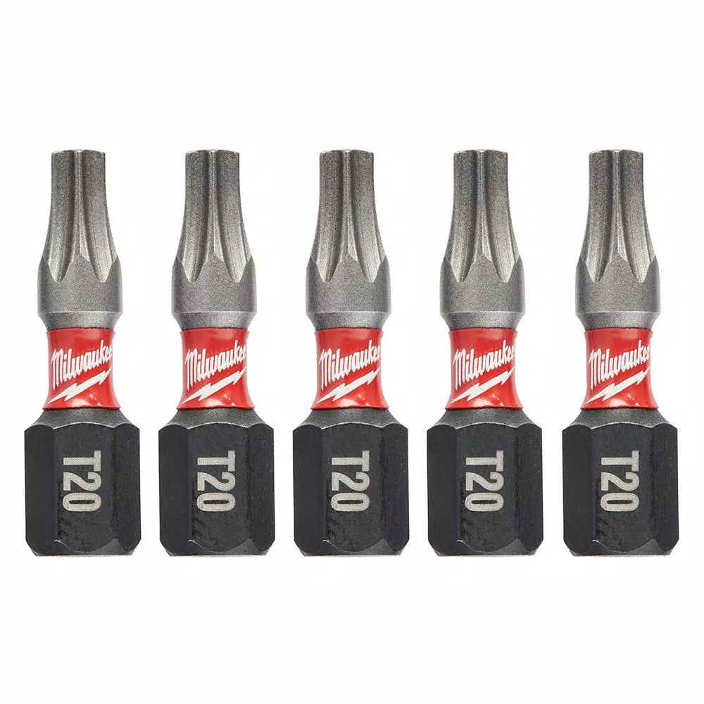 Drill Bits Milwaukee SHOCKWAVE Torx #20 1 In. Impact Duty Steel Screwdriver Bit (5-Pack) 3 Drill Bits Milwaukee SHOCKWAVE Torx #20 1 In. Impact Duty Steel Screwdriver Bit (5-Pack)