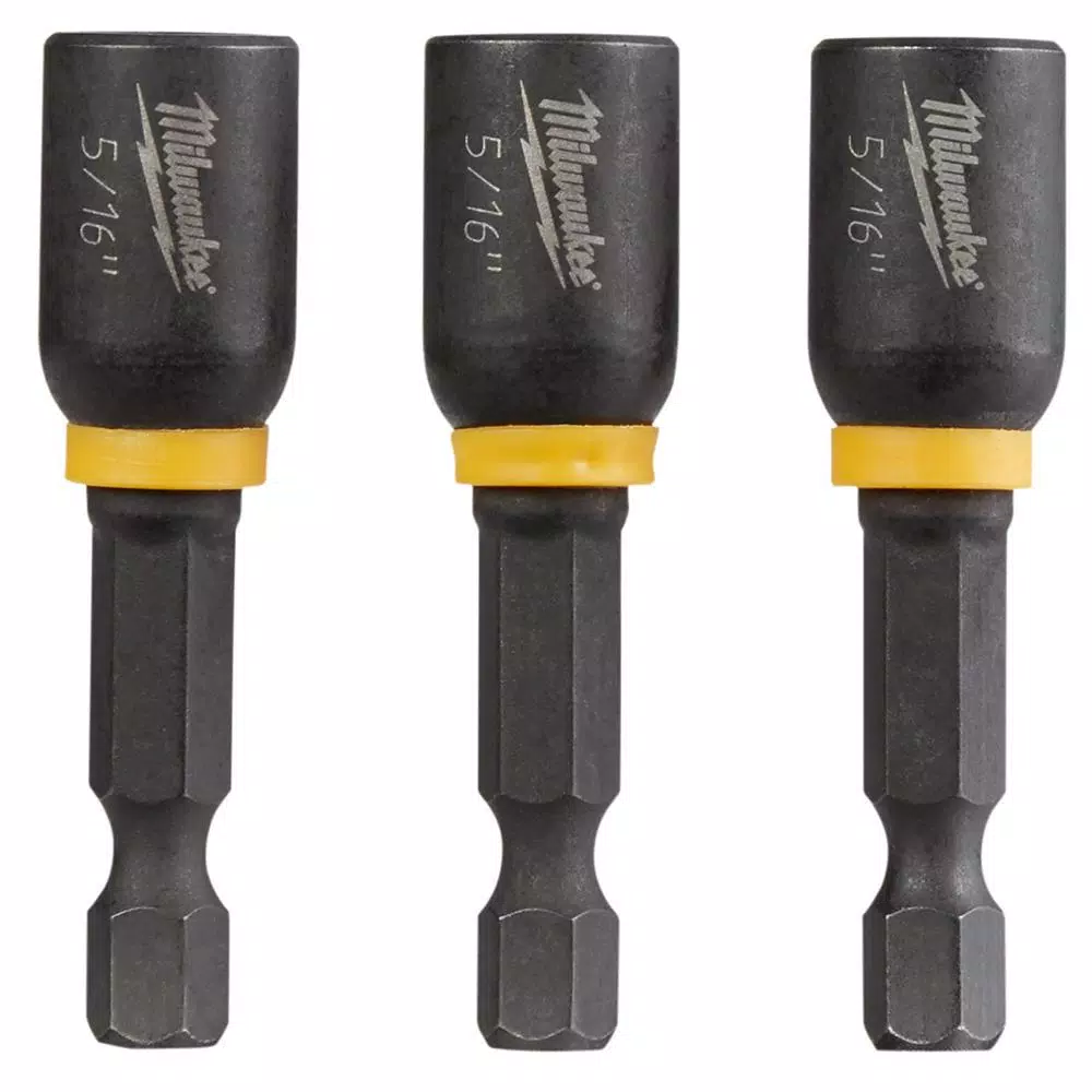 Drill Bits Milwaukee Shockwave 5/16 In. X 1-7/8 In. Black Oxide Impact Duty Magnetic Nut Drivers (3-Pack) 3 Drill Bits Milwaukee Shockwave 5/16 In. X 1-7/8 In. Black Oxide Impact Duty Magnetic Nut Drivers (3-Pack)