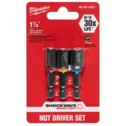 Drill Bits Milwaukee 1/4 In. 5/16 In. 3/8 In. X 1-7/8 In. Shockwave Impact Duty Magnetic Nut Driver Set (3-Piece) -Deals Power Tool Accessories Store milwaukee screwdriver bits 49 66 4561 40 1000
