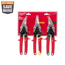 Cutting Tools Milwaukee Left, Right, And Straight Aviation Snips (3-Pack)