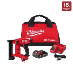 Fastening Tools Milwaukee M18 FUEL 18-Volt Lithium-Ion Brushless Cordless 18-Gauge 1/4 In. Narrow Crown Stapler Kit W/ Battery 2Ah, Charger & Bag
