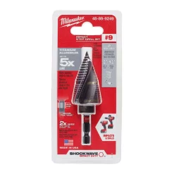 Drill Bits Milwaukee SHOCKWAVE 7/8 In. X 1-1/8 In. #9 Impact-Duty Titanium Step Bit -Deals Power Tool Accessories Store milwaukee step drill bits 48 89 9249 a0 1000