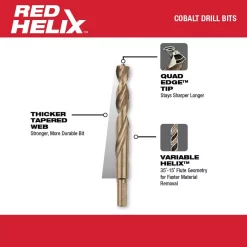 Drill Bits Milwaukee 1/8 In. Cobalt Red Helix Twist Drill Bit -Deals Power Tool Accessories Store milwaukee twist drill bits 48 89 2305 40 1000