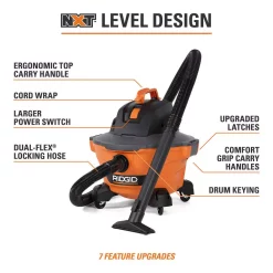 Wet & Dry Vacuums RIDGID 6 Gal. 3.5-Peak HP NXT Wet/Dry Shop Vacuum With Filter, Hose And Accessories -Deals Power Tool Accessories Store oranges peaches ridgid wet dry vacuums hd06001 40 1000