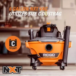 Wet & Dry Vacuums RIDGID 6 Gal. 3.5-Peak HP NXT Wet/Dry Shop Vacuum With Filter, Hose, Wands, Utility Nozzle, Crevice Tool And Dusting Brush -Deals Power Tool Accessories Store oranges peaches ridgid wet dry vacuums hd0600a 76 1000