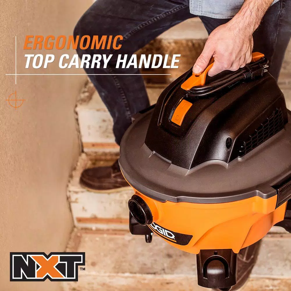 Wet & Dry Vacuums RIDGID 6 Gallon 3.5-Peak HP NXT Wet/Dry Shop Vacuum With Filter, Dust Bags, Hose And Accessories 12 Wet & Dry Vacuums RIDGID 6 Gallon 3.5-Peak HP NXT Wet/Dry Shop Vacuum With Filter, Dust Bags, Hose And Accessories - Image 10