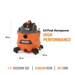Wet & Dry Vacuums RIDGID 14 Gal. 6.0-Peak HP NXT Wet/Dry Shop Vacuum With Filter, Dust Bags, Hose And Accessories -Deals Power Tool Accessories Store oranges peaches ridgid wet dry vacuums hd1400a 1d 1000