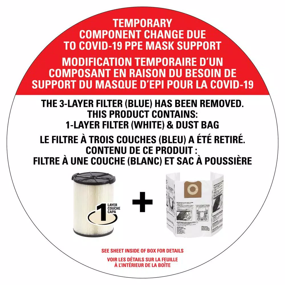 Wet & Dry Vacuums RIDGID 14 Gal. 6.0-Peak HP NXT Wet/Dry Shop Vacuum With Filter, Wet Application Filter, Hose And Accessories 15 Wet & Dry Vacuums RIDGID 14 Gal. 6.0-Peak HP NXT Wet/Dry Shop Vacuum With Filter, Wet Application Filter, Hose And Accessories - Image 13