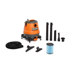 Wet & Dry Vacuums RIDGID 12 Gal. 6.5-Peak HP Motor-On-Bottom Wet/Dry Shop Vacuum With Fine Dust Filter, Hose And Accessories