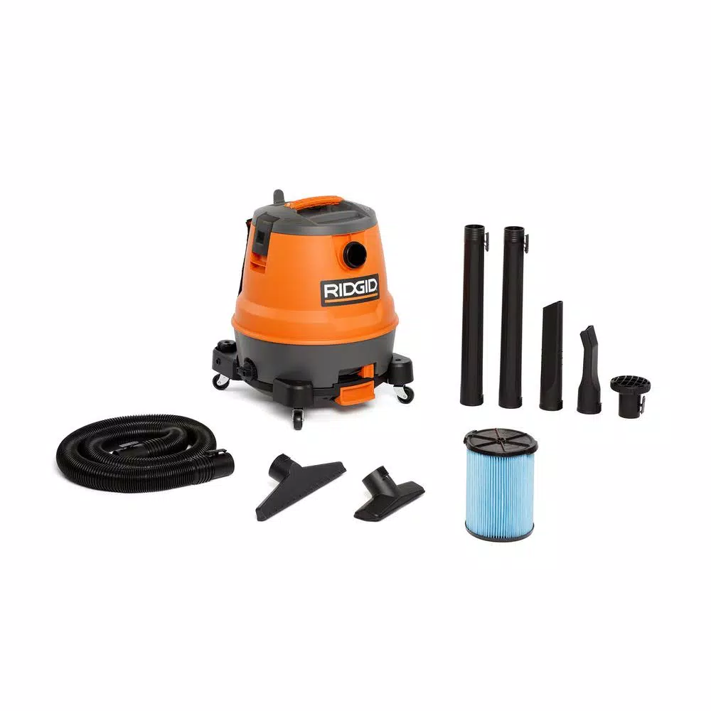 Wet & Dry Vacuums RIDGID 12 Gal. 6.5-Peak HP Motor-On-Bottom Wet/Dry Shop Vacuum With Fine Dust Filter, Hose And Accessories 3 Wet & Dry Vacuums RIDGID 12 Gal. 6.5-Peak HP Motor-On-Bottom Wet/Dry Shop Vacuum With Fine Dust Filter, Hose And Accessories