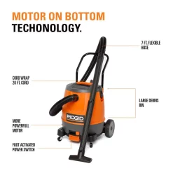 Wet & Dry Vacuums RIDGID 16 Gal. 6.5-Peak HP Motor-On-Bottom Wet/Dry Shop Vacuum With Fine Dust Filter, Hose And Accessories 18 Wet & Dry Vacuums RIDGID 16 Gal. 6.5-Peak HP Motor-On-Bottom Wet/Dry Shop Vacuum With Fine Dust Filter, Hose And Accessories -Deals Power Tool Accessories Store oranges peaches ridgid wet dry vacuums mob1600 40 1000