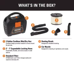 Wet & Dry Vacuums RIDGID 3 Gal. 18-Volt Cordless Handheld Wet/Dry Shop Vacuum (Tool Only) With Filter, Expandable Hose And Accessories 16 Wet & Dry Vacuums RIDGID 3 Gal. 18-Volt Cordless Handheld Wet/Dry Shop Vacuum (Tool Only) With Filter, Expandable Hose And Accessories -Deals Power Tool Accessories Store oranges peaches ridgid wet dry vacuums wd0319 e1 1000