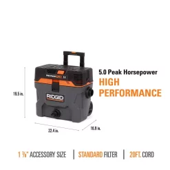 Wet & Dry Vacuums RIDGID 10 Gal. 5.0-Peak HP ProPack Plus Wet/Dry Shop Vacuum With Filter, Expandable Hose And Accessories 17 Wet & Dry Vacuums RIDGID 10 Gal. 5.0-Peak HP ProPack Plus Wet/Dry Shop Vacuum With Filter, Expandable Hose And Accessories -Deals Power Tool Accessories Store oranges peaches ridgid wet dry vacuums wd1022 1d 1000