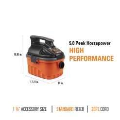 Wet & Dry Vacuums RIDGID 4 Gal. 5.0-Peak HP Portable Wet/Dry Shop Vacuum With Filter, Dust Bag, Locking Hose And Car Nozzle 18 Wet & Dry Vacuums RIDGID 4 Gal. 5.0-Peak HP Portable Wet/Dry Shop Vacuum With Filter, Dust Bag, Locking Hose And Car Nozzle -Deals Power Tool Accessories Store oranges peaches ridgid wet dry vacuums wd4051 1d 1000