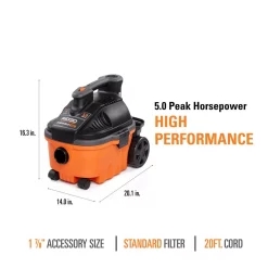 Wet & Dry Vacuums RIDGID 4 Gal. 5.0-Peak HP Portable Wet/Dry Shop Vacuum With Filter, Dust Bags, Hose And Accessories -Deals Power Tool Accessories Store oranges peaches ridgid wet dry vacuums wd4070d 1d 1000