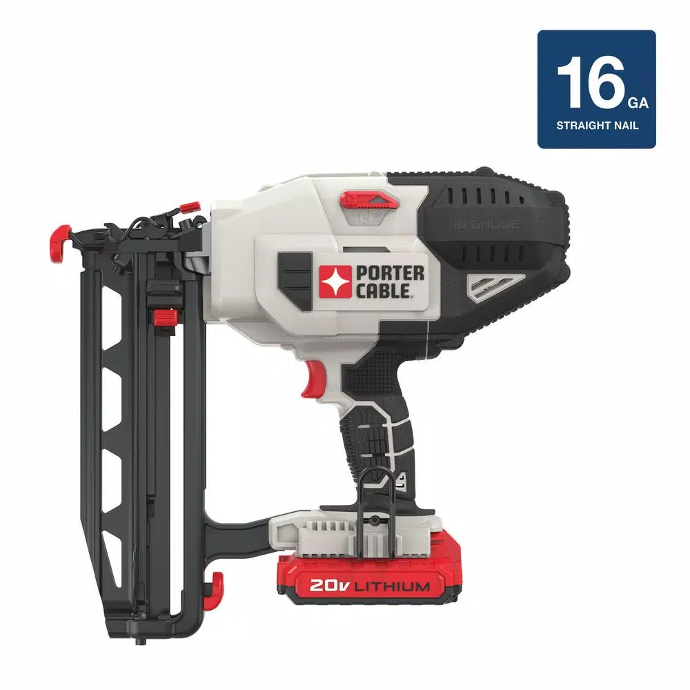 Nail Guns Porter-Cable 20-Volt MAX Lithium-Ion 16-Gauge Cordless Nailer With Battery 1.5 Ah And Charger 4 Nail Guns Porter-Cable 20-Volt MAX Lithium-Ion 16-Gauge Cordless Nailer With Battery 1.5 Ah And Charger - Image 2