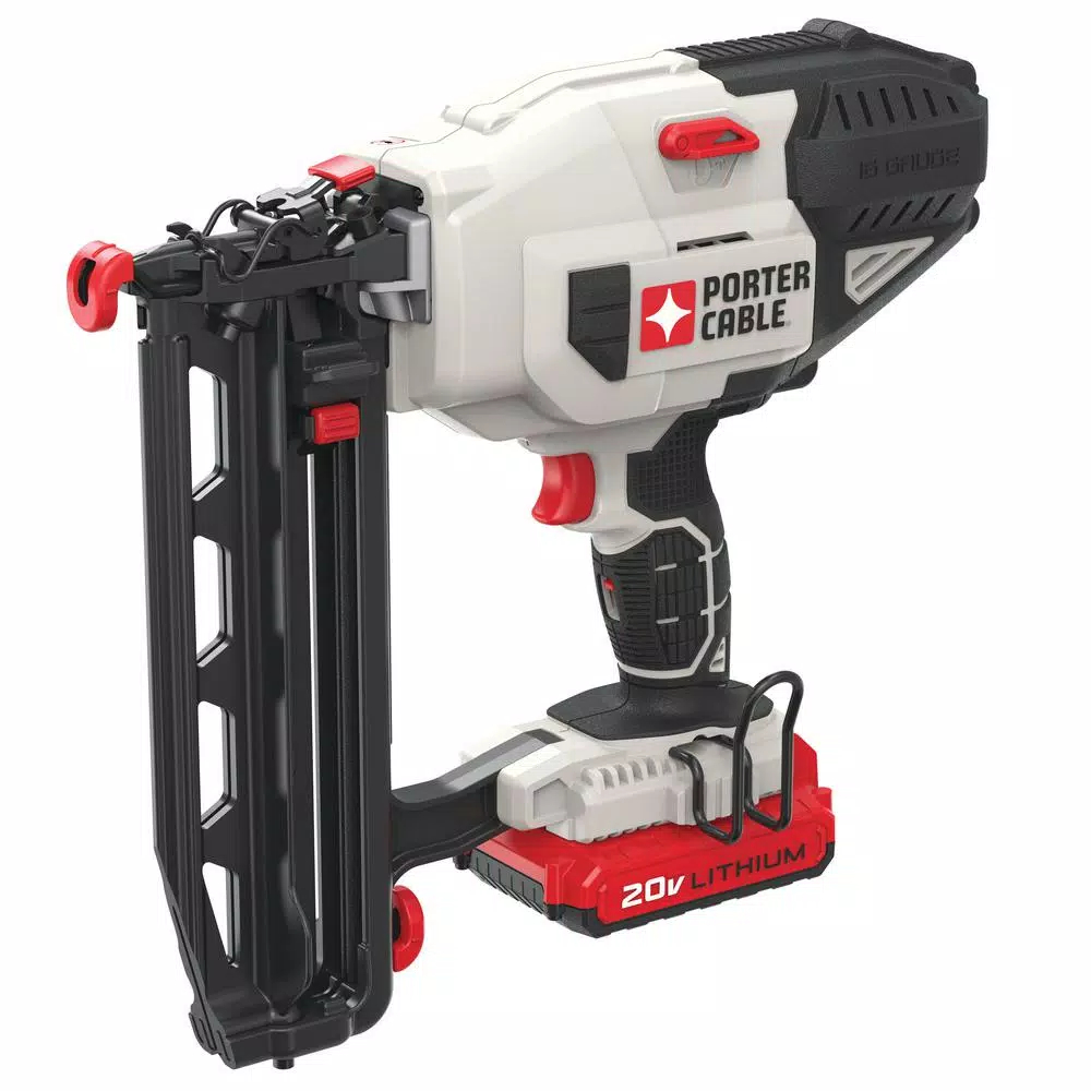 Nail Guns Porter-Cable 20-Volt MAX Lithium-Ion 16-Gauge Cordless Nailer With Battery 1.5 Ah And Charger 3 Nail Guns Porter-Cable 20-Volt MAX Lithium-Ion 16-Gauge Cordless Nailer With Battery 1.5 Ah And Charger