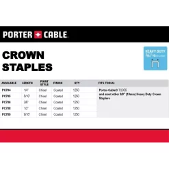 Fastening Tools Porter-Cable 3/8 In. X 1/2 In. Glue Collated Crown Staple -Deals Power Tool Accessories Store porter cable pneumatic staples pc708 40 1000